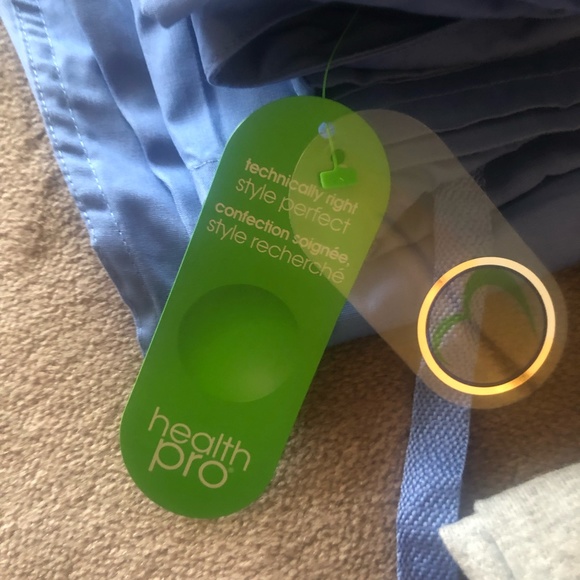 Health pro blue scrubs set top bottom size L. NWT - Picture 3 of 4